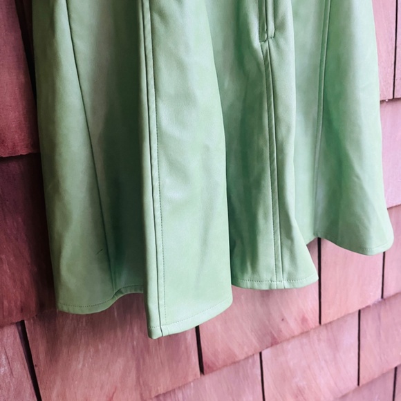 Avec Les Filles Anthropologie Faux Leather Fit & Flare Mini Overall Dress Size 4 - Picture 9 of 12